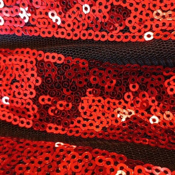 Red Dot Boutique Mesh Sequins Black and Red Sequin Dress. Cocktail. Whimsigoth. - Picture 14 of 14